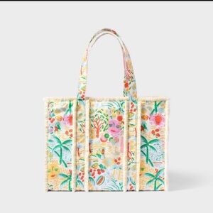 Roller Rabbit Tropical Scene Canvas Tote - Multicolor